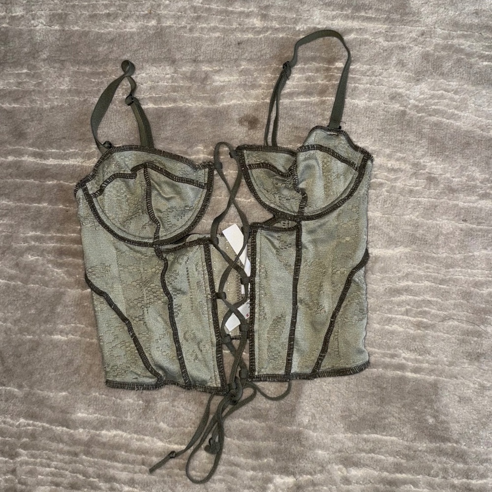 Urban Outfitters Green Corset Top